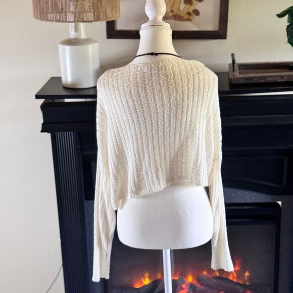 Knit Cropped Off Shoulder Sweater - Picture 3 of 5